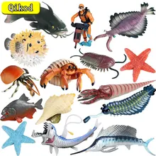 Mini Ocean animal Figurine sea life Toys for Children deep-sea fish Viperfish octopus squid model Action figures Kids Collection