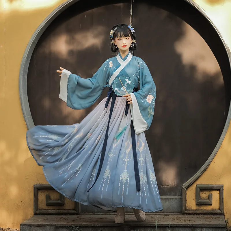 

Женское платье в стиле древней династии Хань, платье Восточной принцессы, элегантная танцевальная одежда династии Тан