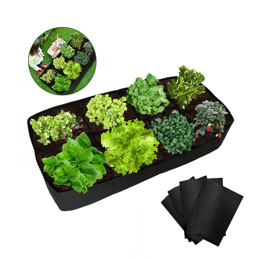 Rectangular Planting Bag Square Plant Grow Bags For Vegetables Flowers Multi-grid Raised Garden Bed 4/8 Pockets Felt
Rectangular Planting Bag Square Plant Grow Bags For Vegetables Flowers Multi-grid Raised Garden Bed 4/8 Pockets Felt