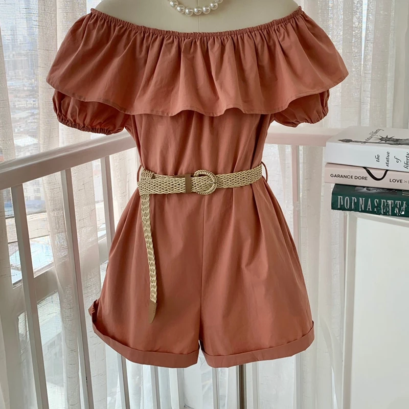 Fashion Summer Ruffled Retro Jumpsuit with Belt Ladies Casual Workwear Elegant Jumpsuit Korean Style Off Shoulder Sexy Jumpsuit
Fashion Summer Ruffled Retro Jumpsuit with Belt Ladies Casual Workwear Elegant Jumpsuit Korean Style Off Shoulder Sexy Jumpsuit