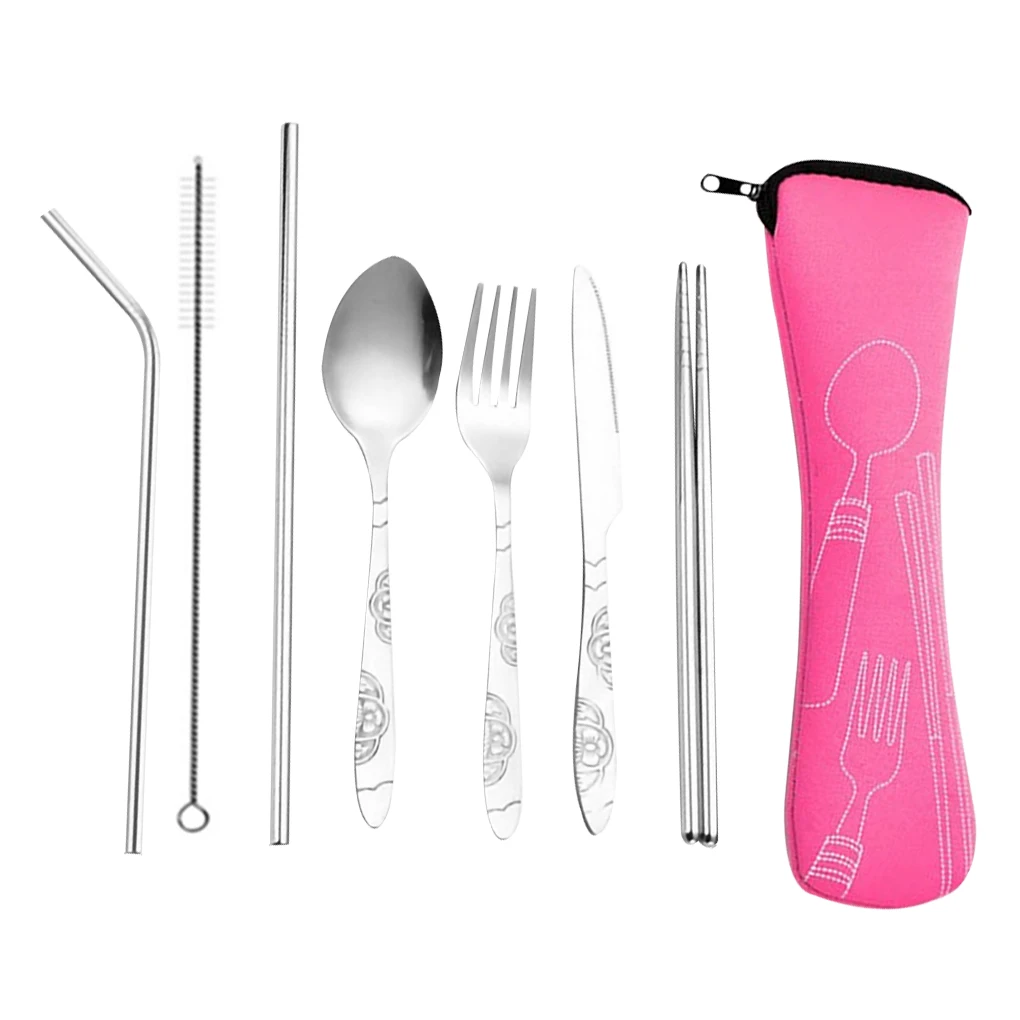 8pcs/set Spoon Fork Set Stainless Steel Chopstick Straw Set Portable Dinnerware Kit with Bag Kitchen Accessories
8pcs/set Spoon Fork Set Stainless Steel Chopstick Straw Set Portable Dinnerware Kit with Bag Kitchen Accessories