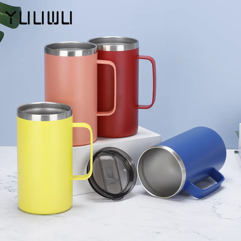 24oz Stainless Steel Mug with Handle and Lid Double Layer Vacuum Insulation Mug for Office and Portable Coffee Mug Beer Cup
24oz Stainless Steel Mug with Handle and Lid Double Layer Vacuum Insulation Mug for Office and Portable Coffee Mug Beer Cup