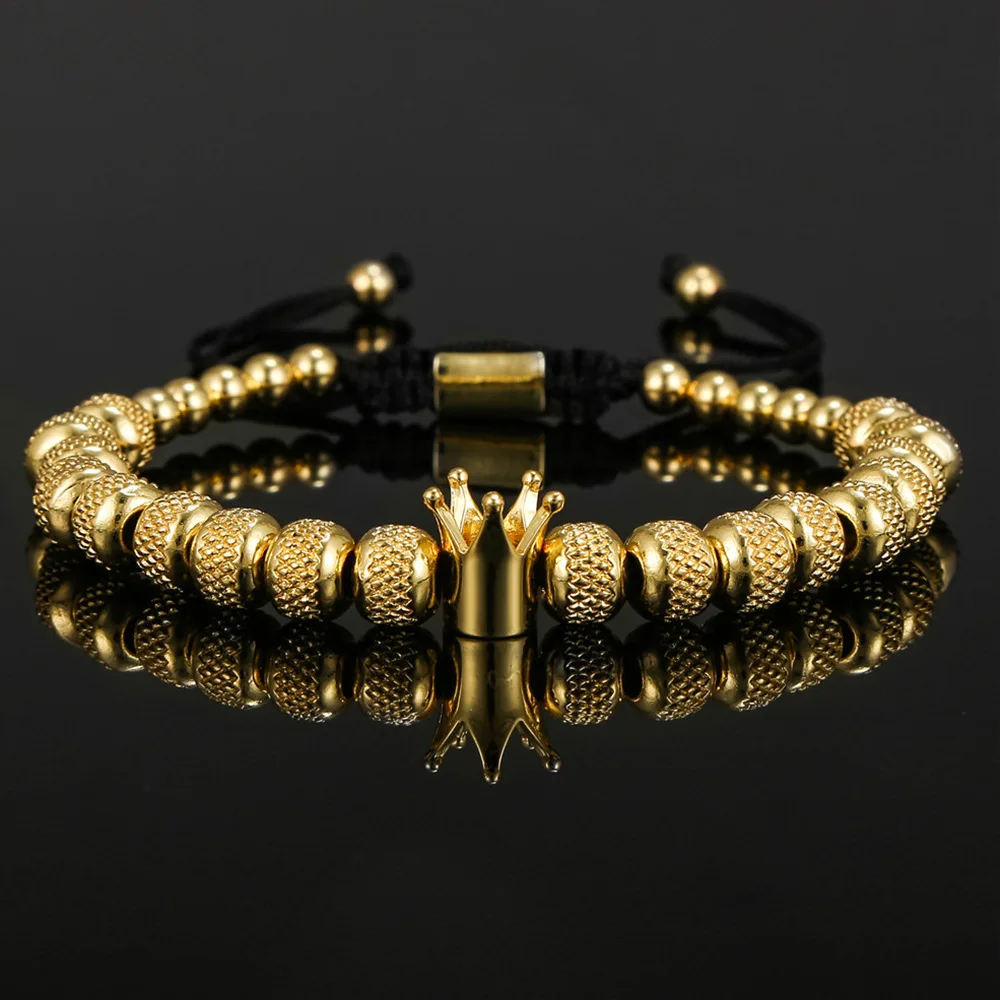 Simple Crown Royal Charm Men & Women Bracelets Bangles Handmade Copper Charm Beads Braiding Crown Bracelet Jewelry Gift 
Simple Crown Royal Charm Men & Women Bracelets Bangles Handmade Copper Charm Beads Braiding Crown Bracelet Jewelry Gift