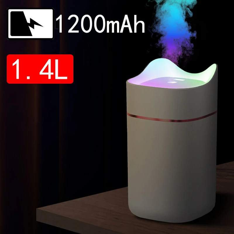 1.4L Wireless Air Humidifier Large Capacity Rechargeable Aromatherapy Essential oil Diffuser Home Car Humidifier With Night Lamp
1.4L Wireless Air Humidifier Large Capacity Rechargeable Aromatherapy Essential oil Diffuser Home Car Humidifier With Night Lamp