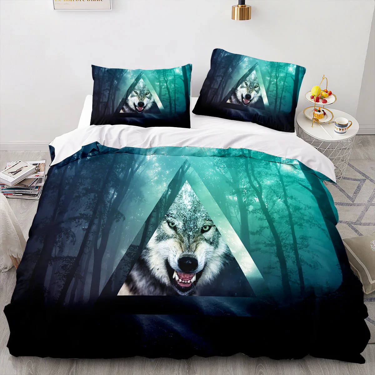 Wolf Duvet Cover Set King Queen Size 3D Animal Printed Bedding Quilt Cover for Boys Kids Girls Teen Polyester Comforter
Wolf Duvet Cover Set King Queen Size 3D Animal Printed Bedding Quilt Cover for Boys Kids Girls Teen Polyester Comforter