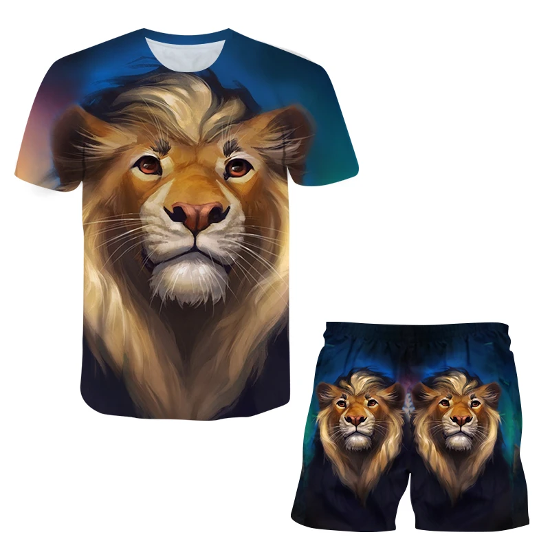 Children's Summer T-shirt Set, Boy's and Girl's Short Sleeved Sweater, Lion King Cartoon 3D Print Suit,4T-14T
Children's Summer T-shirt Set, Boy's and Girl's Short Sleeved Sweater, Lion King Cartoon 3D Print Suit,4T-14T