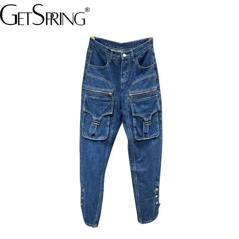 GetSpring Women Denim Pant 2022 Zipper Pocket Decoration Multi Buckles Jeans Fashion All Match Long Blue Black Denim Trousers
GetSpring Women Denim Pant 2022 Zipper Pocket Decoration Multi Buckles Jeans Fashion All Match Long Blue Black Denim Trousers