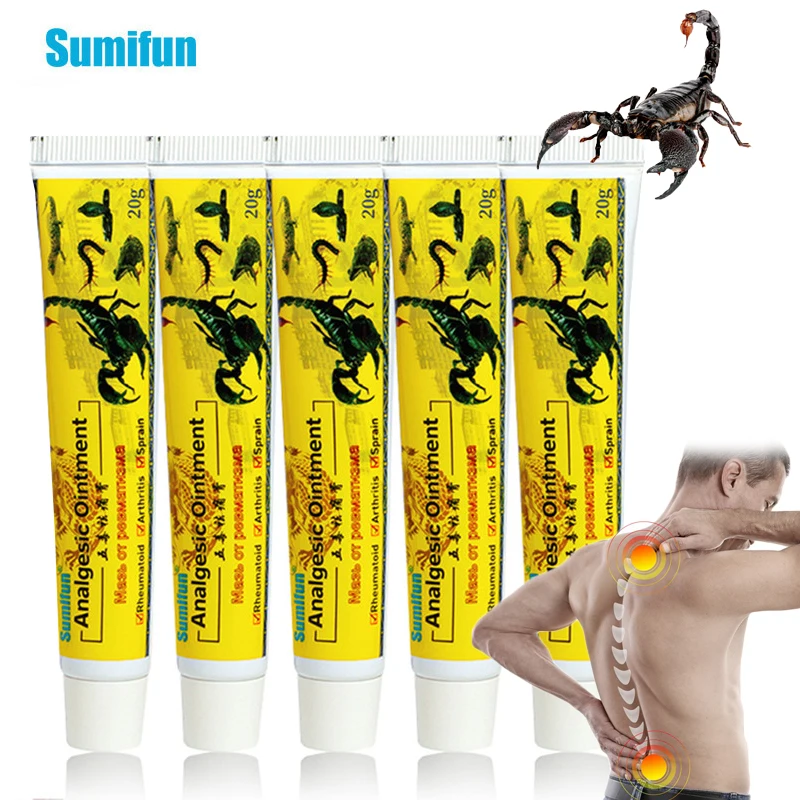 5Pcs Sumifun Scorpion Venom Analgesic Cream Rheumatism Arthritis Back Pain Relief Ointment Muscles Joint Sore Massage Plaster
5Pcs Sumifun Scorpion Venom Analgesic Cream Rheumatism Arthritis Back Pain Relief Ointment Muscles Joint Sore Massage Plaster