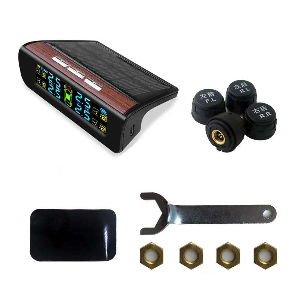 New Wireless TPMS Solar Power TPMS Car Tire Pressure Alarm Monitor Auto Security System Temperature Warning With 4 Tire Sensors
New Wireless TPMS Solar Power TPMS Car Tire Pressure Alarm Monitor Auto Security System Temperature Warning With 4 Tire Sensors