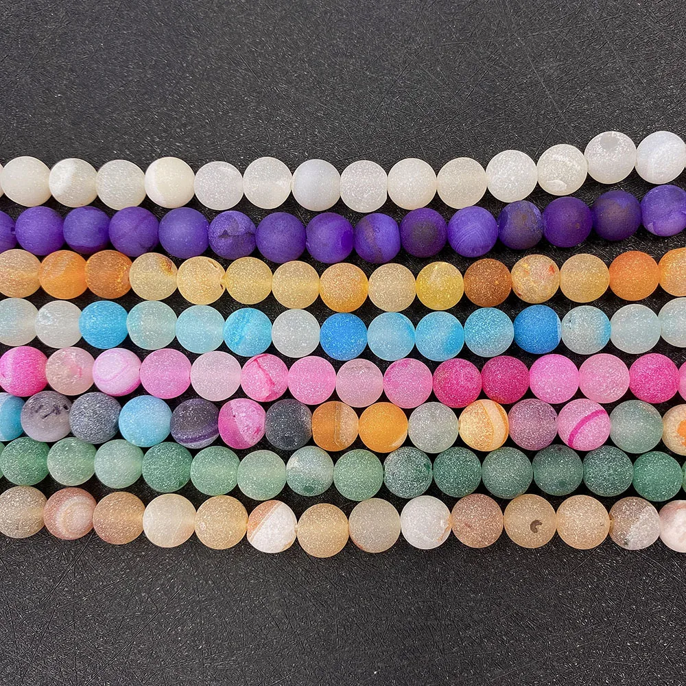 Natural Stone Agate Loose Spacer Beads Frosted Colorful Jewelry DIY Handmade Making Necklace Bracelet Beaded Charms Accessories
Natural Stone Agate Loose Spacer Beads Frosted Colorful Jewelry DIY Handmade Making Necklace Bracelet Beaded Charms Accessories