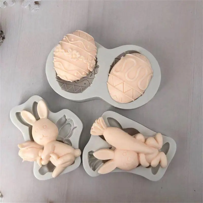 

New Easter Rabbit Fondant Silicone Mold Carrot Cake Decorating Tools Chocolate Cookies Baking Mould Egg DIY Clay Epoxy Mold