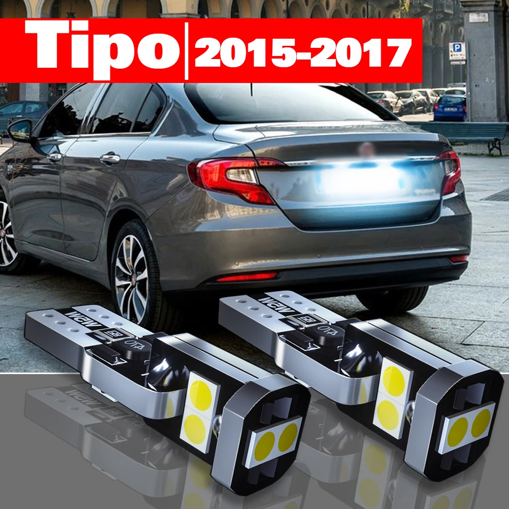 

For Fiat Tipo 2015-2017 Accessories 2pcs LED License Plate Light 2015 2016 2017