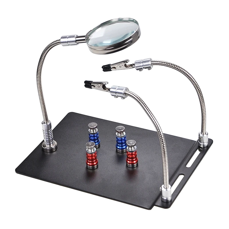 Magnetic Helping Hands Third Hand Soldering Work Station 3X Magnifier Larger Sturdy Base Circuit Board Holder for Men
Magnetic Helping Hands Third Hand Soldering Work Station 3X Magnifier Larger Sturdy Base Circuit Board Holder for Men