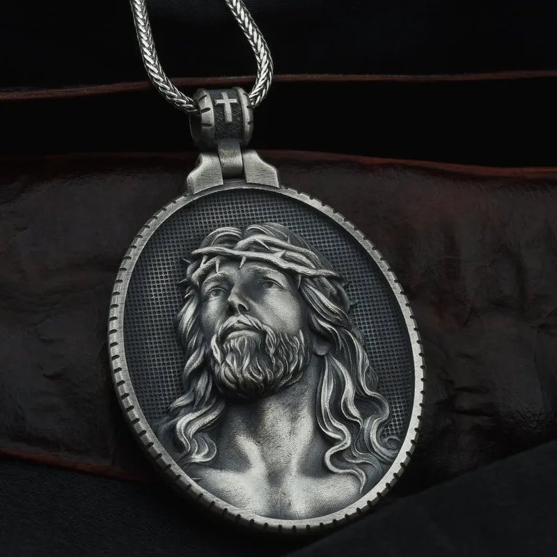 

Necklace Men Locket Necklace Vintage Mens Jewellery Body Jewelry Gift Pendant Men's Religious Necklace Amulet Vintage Medallion
