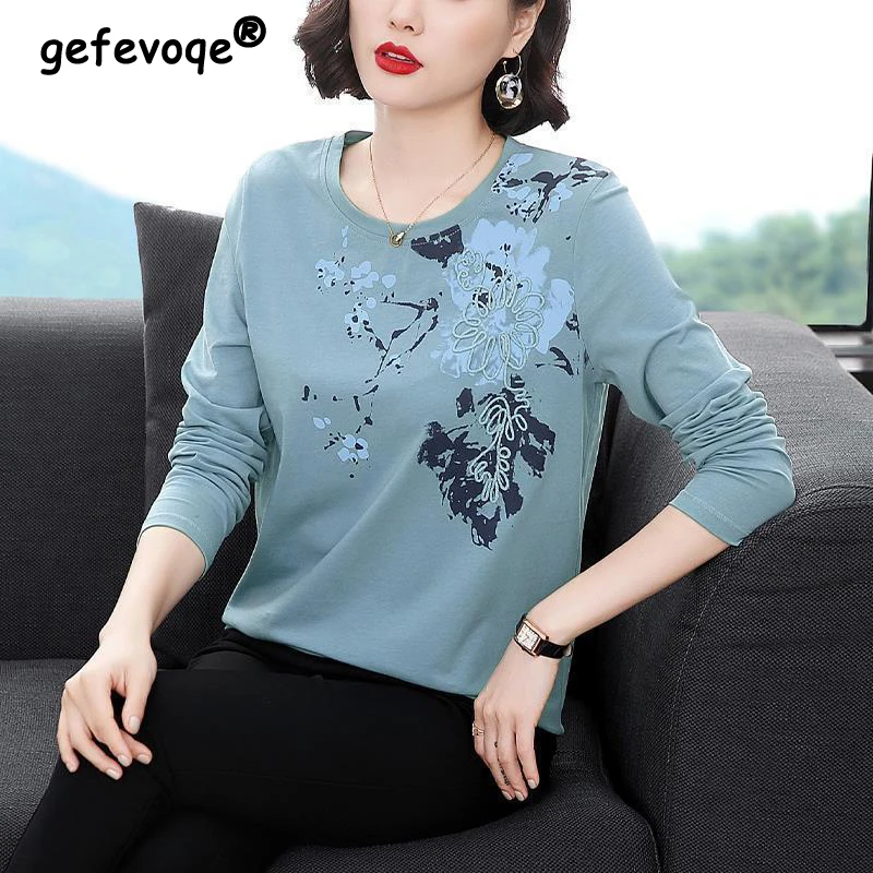 Retro Embroidery Floral Print Round Neck Loose Cotton Basic Top Female Sprint Autumn Women's Casual Long Sleeve T-shirts Clothes
Retro Embroidery Floral Print Round Neck Loose Cotton Basic Top Female Sprint Autumn Women's Casual Long Sleeve T-shirts Clothes