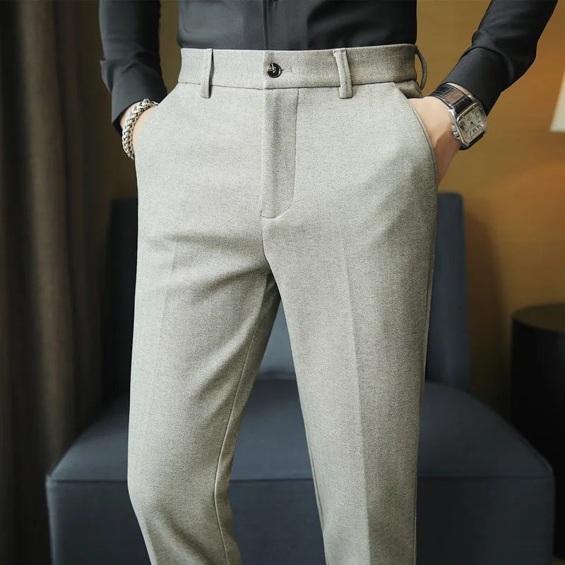 High Quality Autumn Winter Woolen Trousers Men Clothing 2022 Simple Solid Business Formal Wear Slim Fit Casual Suit Pants Dress
High Quality Autumn Winter Woolen Trousers Men Clothing 2022 Simple Solid Business Formal Wear Slim Fit Casual Suit Pants Dress