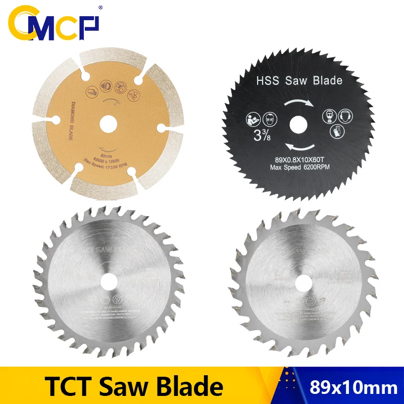 CMCP Circular Saw Blade 89x10mm Wood Cutting Disc Carbide Tipped TCT Saw Blade for Cutting PVC Plastic Woodworking Tools
CMCP Circular Saw Blade 89x10mm Wood Cutting Disc Carbide Tipped TCT Saw Blade for Cutting PVC Plastic Woodworking Tools