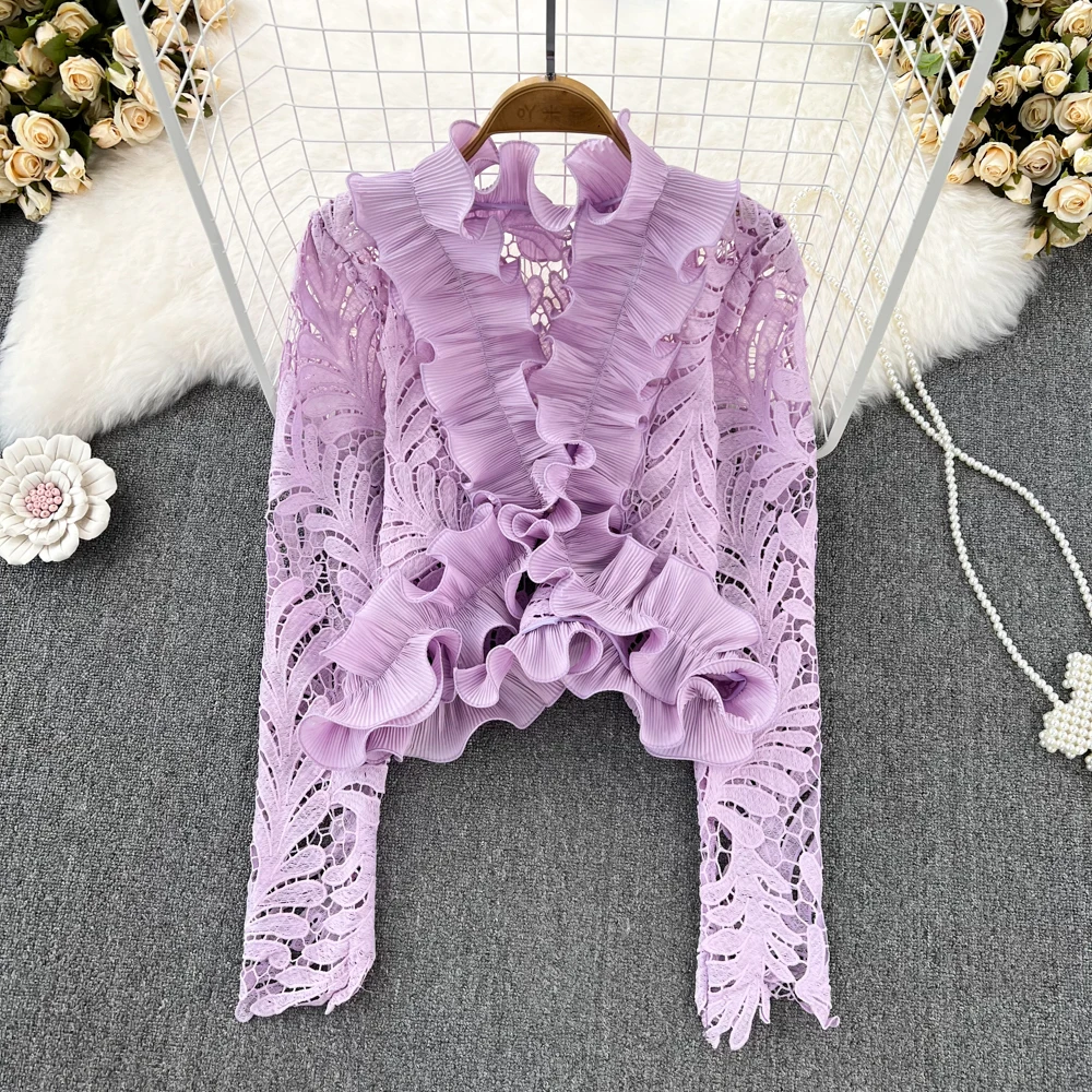 Винтажный стиль V-образный вырез фланцевый Кружевной Вырез Свободный Повседневный Топ с длинными рукавами
Винтажный стиль V-образный вырез фланцевый Кружевной Вырез Свободный Повседневный Топ с длинными рукавами