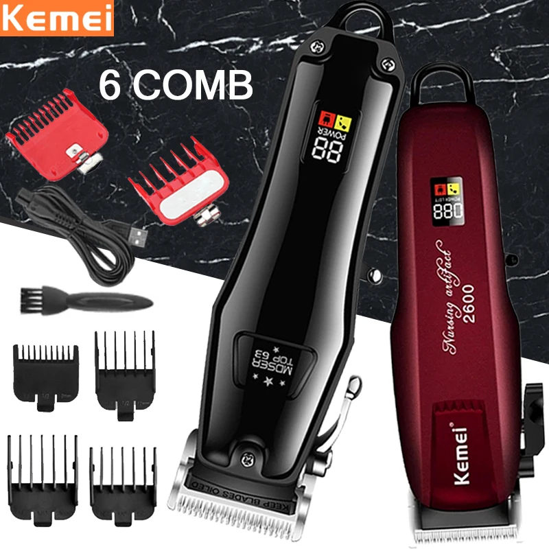 Kemei Electric Hair Clipper Professional Barber trimmer Hair Cutting machine Wireless Men hair trimmer LCD display Clipper
Kemei Electric Hair Clipper Professional Barber trimmer Hair Cutting machine Wireless Men hair trimmer LCD display Clipper