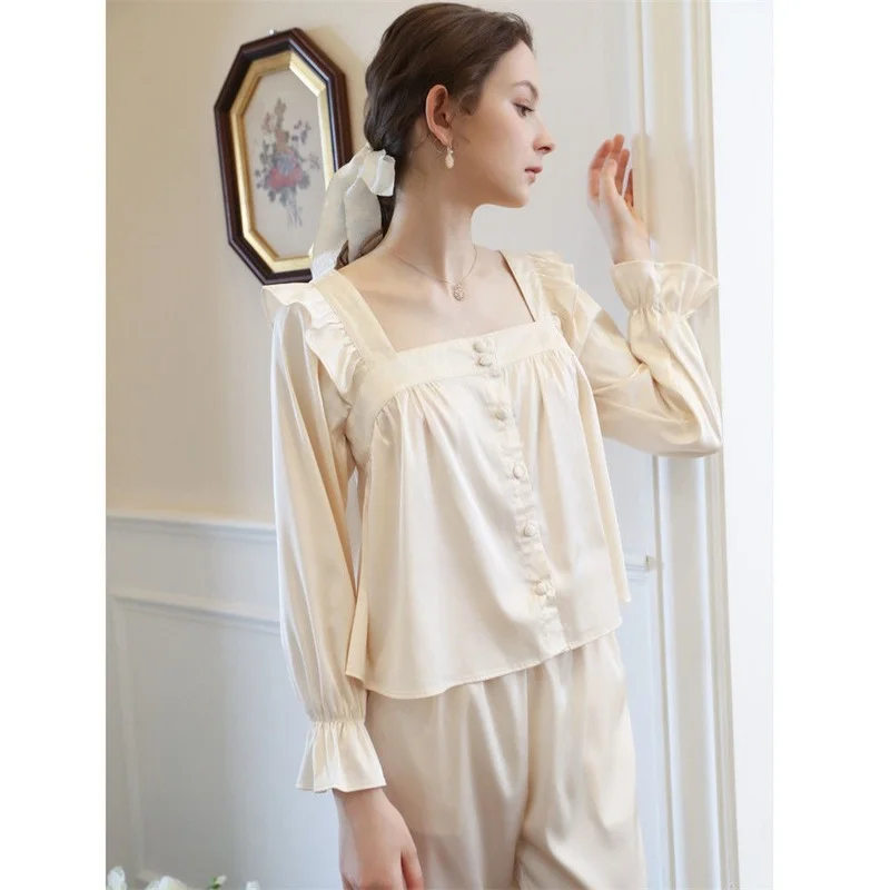 QWEEK Women's Pajamas Pyjama Pour Femme Vintage Clothes Home Wear Pijamas Nightie 2 Piece Set Trouser Suits Sleepwear
QWEEK Women's Pajamas Pyjama Pour Femme Vintage Clothes Home Wear Pijamas Nightie 2 Piece Set Trouser Suits Sleepwear