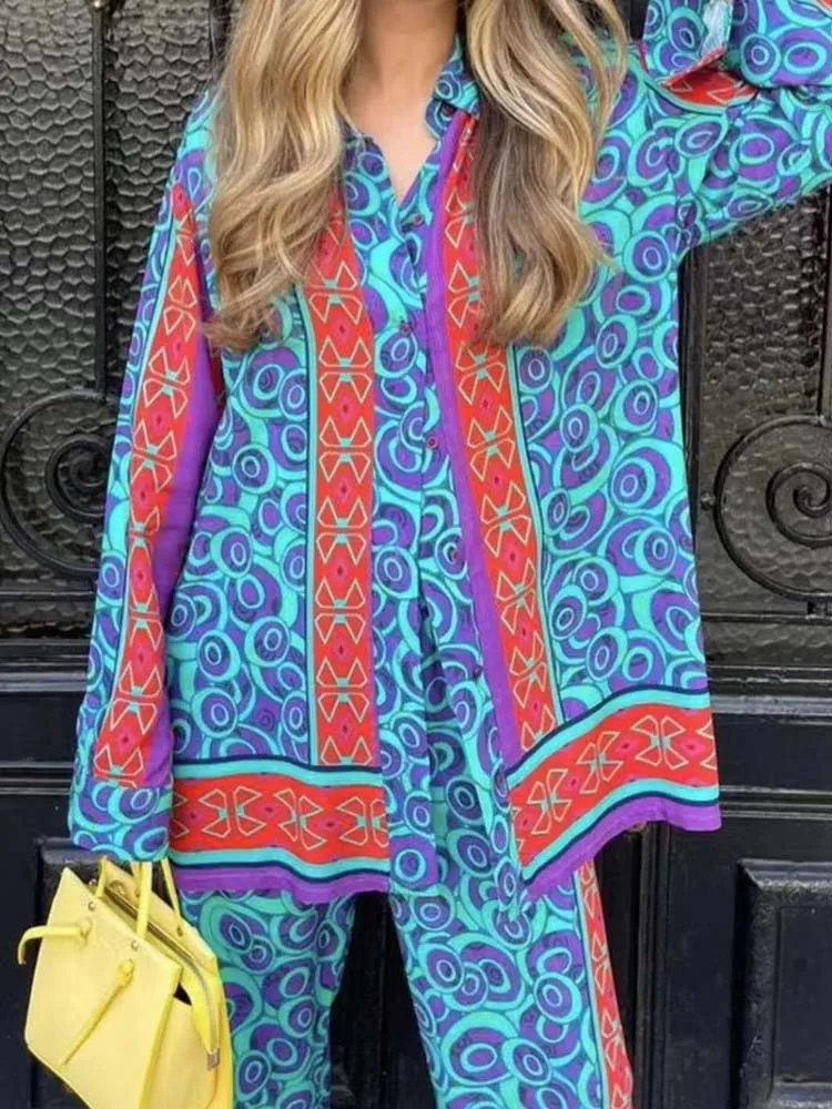Kumsvag 2022 Summer Women Print 2 piece sets Suits Vintage Loose Satin Shirts Tops and Trousers Female Elegant Street Clothing
Kumsvag 2022 Summer Women Print 2 piece sets Suits Vintage Loose Satin Shirts Tops and Trousers Female Elegant Street Clothing