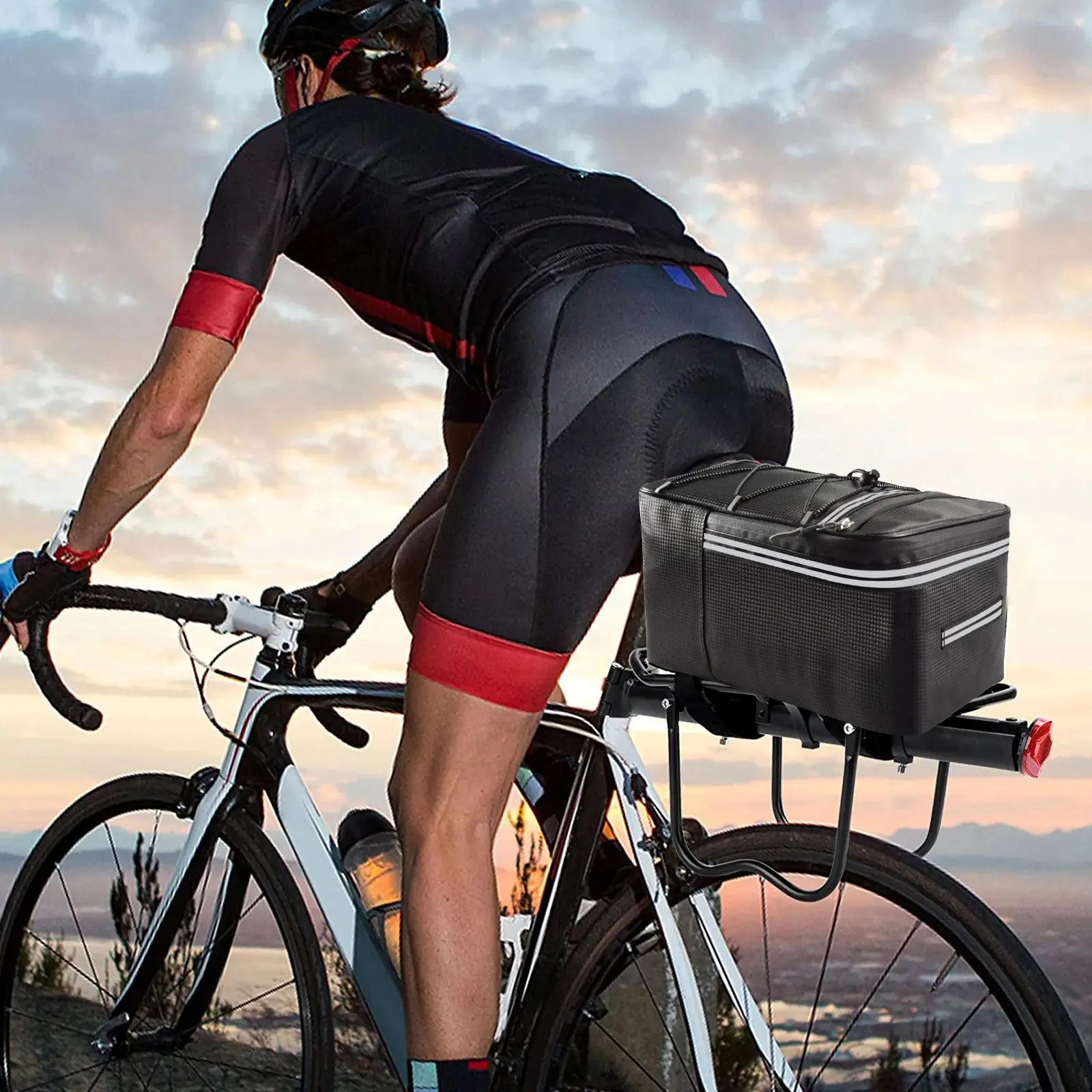 Hot Sale Brand New Back Pack Shelf Bag Bike Bag Tail Light Loop Adjustable Base Board Bike Cargo Bag Bike Rack Bag
Hot Sale Brand New Back Pack Shelf Bag Bike Bag Tail Light Loop Adjustable Base Board Bike Cargo Bag Bike Rack Bag