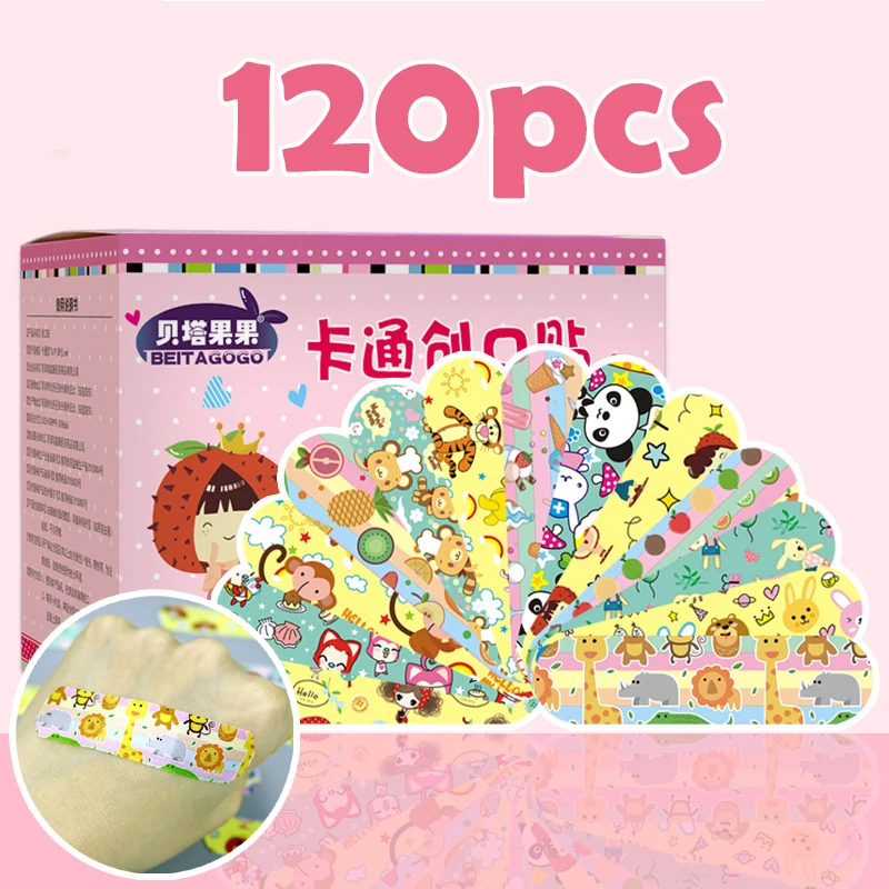 

10/120pcs Cute Cartoon Medical Patch Waterproof Wound Adhesive Bandages Dustproof Breathable First Band Aid Adhesive for Kids