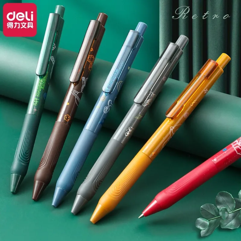 DELI 6Pcs Gel Pen 0.5mm Black China Style Refill Smooth Ink Writing Durable Signing Pen Vintage Color Pens Gift Set
DELI 6Pcs Gel Pen 0.5mm Black China Style Refill Smooth Ink Writing Durable Signing Pen Vintage Color Pens Gift Set