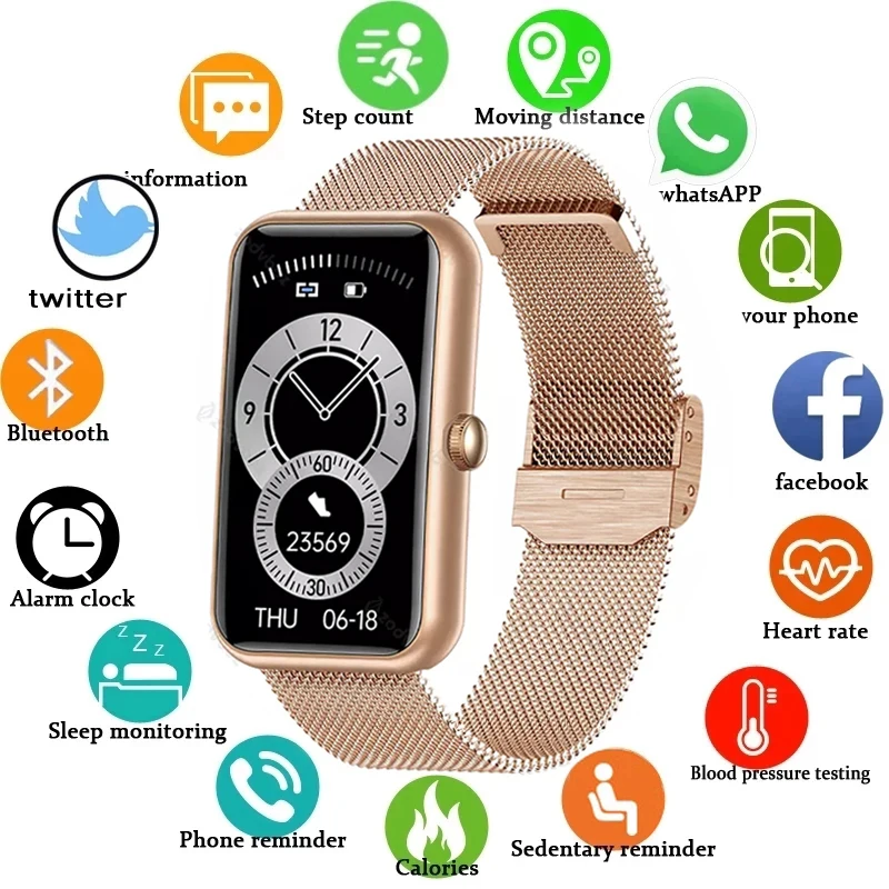 

Смарт-часы для Xiaomi Huawei, фитнес-трекер, водонепроницаемый браслет, Смарт-часы, пульсометр, измерение уровня кислорода в крови