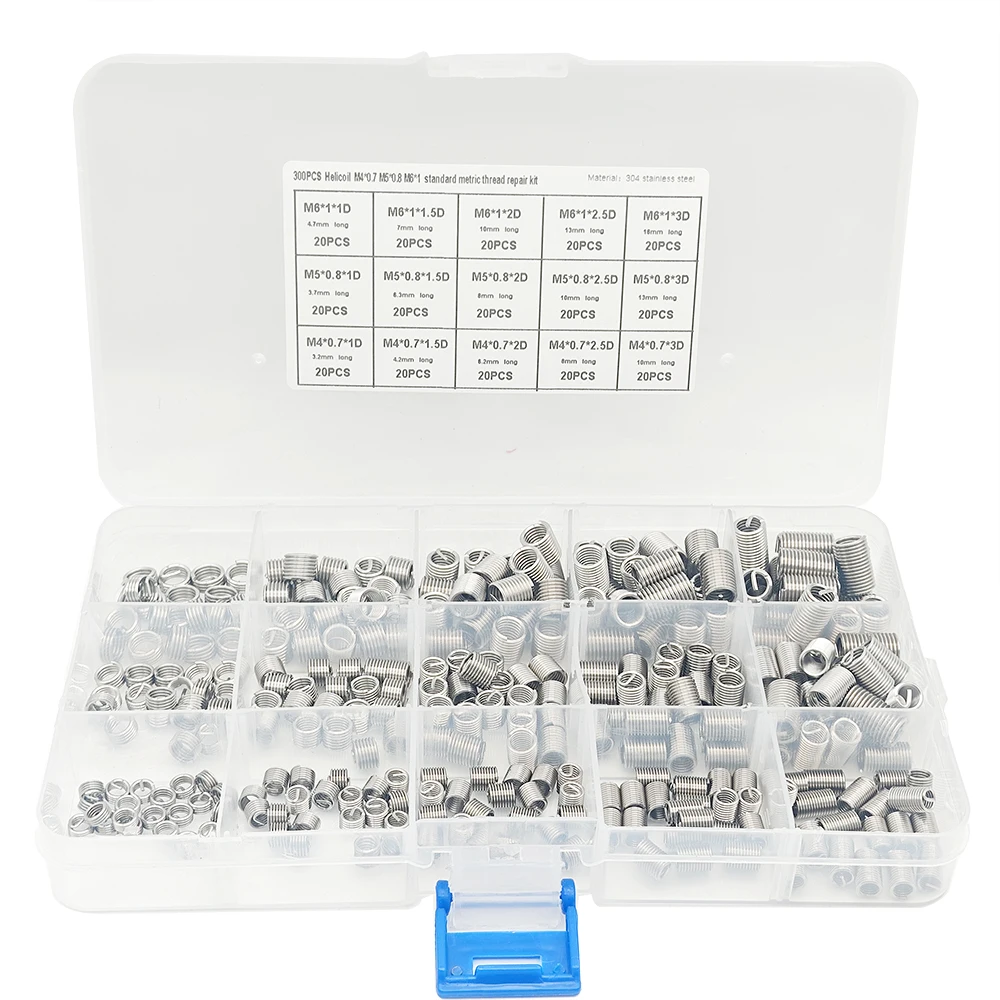 Проволочные резьбовые вставки из нержавеющей стали M3x0,5/M4x0,7/M5x0,8 
Проволочные резьбовые вставки из нержавеющей стали M3x0,5/M4x0,7/M5x0,8