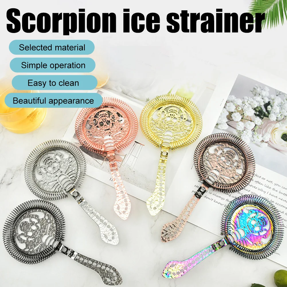 New Scorpion Bar Strainer Stainless Steel Cocktail Julep Strainer with Spring Professional Ice Strainer Cocktail Mixing Bar Tool
New Scorpion Bar Strainer Stainless Steel Cocktail Julep Strainer with Spring Professional Ice Strainer Cocktail Mixing Bar Tool