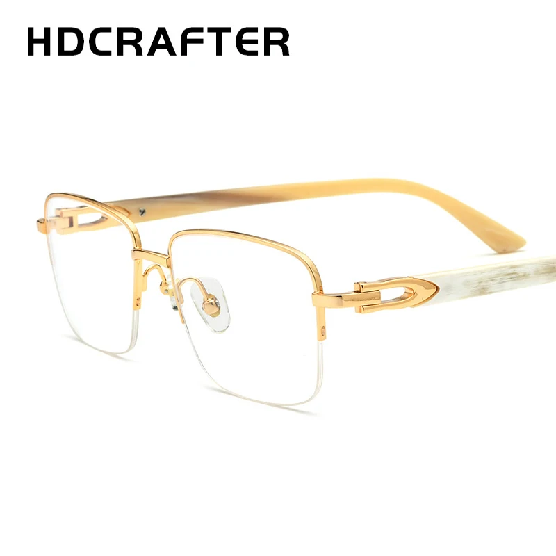 HDCRAFTER Square Natural Horns Temple Optical Glasses Frame Half Frame Myopia Eyeglasses Frames Men's Prescription Spectacles
HDCRAFTER Square Natural Horns Temple Optical Glasses Frame Half Frame Myopia Eyeglasses Frames Men's Prescription Spectacles