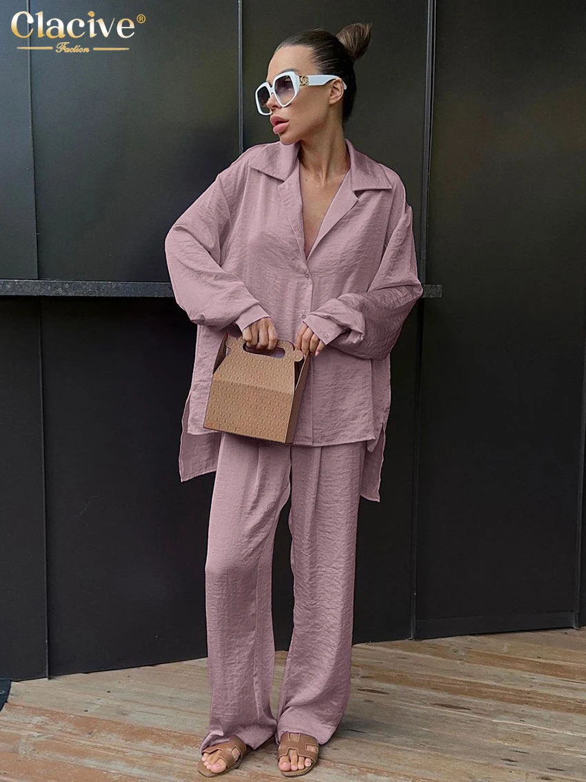Clacive Fashion Loose Pink Pants Sets For Women 2 Pieces Elegant Long Sleeve Blouse With High Waist Trousers Suits Streetwear
Clacive Fashion Loose Pink Pants Sets For Women 2 Pieces Elegant Long Sleeve Blouse With High Waist Trousers Suits Streetwear