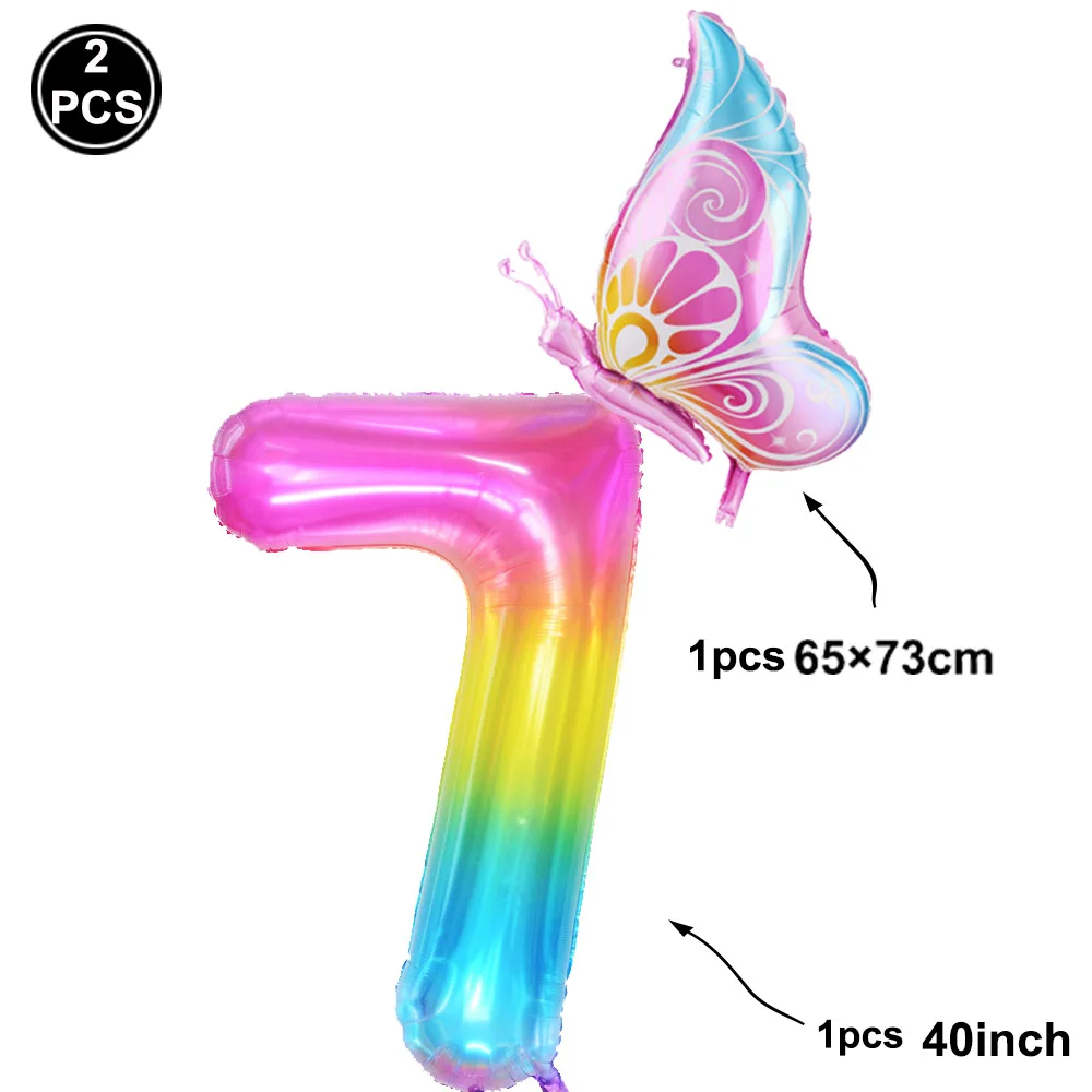 40inch Big Rainbow Number 7 Balloon Butterfly Foil Balloons 7th Birthday Party Decorations Girls Baby Shower Party Balloon Decor
40inch Big Rainbow Number 7 Balloon Butterfly Foil Balloons 7th Birthday Party Decorations Girls Baby Shower Party Balloon Decor