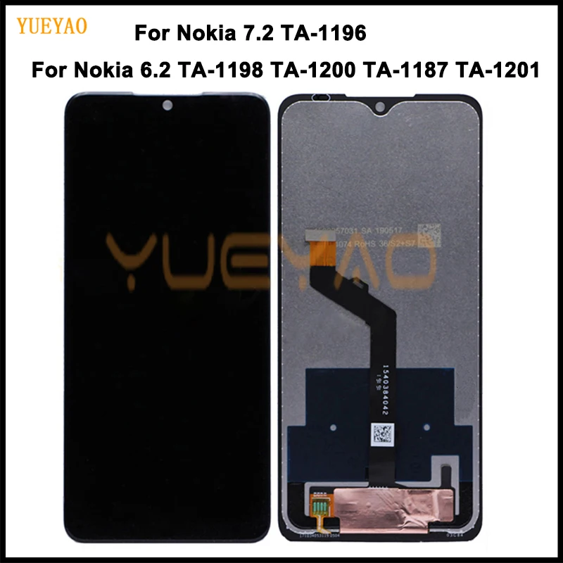 ЖК-дисплей для Nokia 6 2 7 TA-1198 TA-1200 TA-1196 сенсорный экран дигитайзер панель в сборе