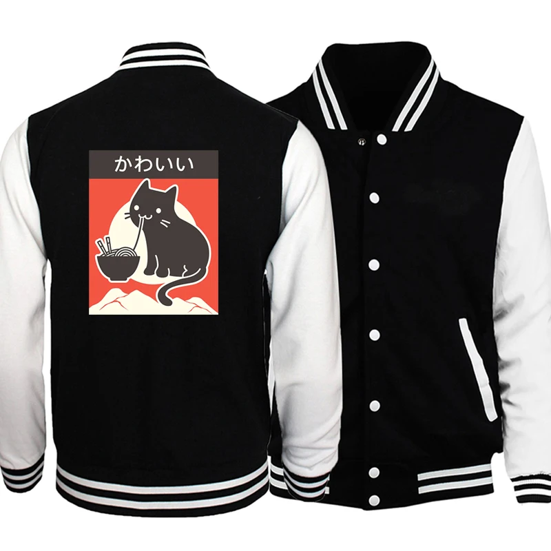 Kawaii Vintage Style Japenese Ramen Cat Uuniform Motorcycle Bomber Baseball Jacket Coat Black White Fleece Jackets Coats Autumn
Kawaii Vintage Style Japenese Ramen Cat Uuniform Motorcycle Bomber Baseball Jacket Coat Black White Fleece Jackets Coats Autumn