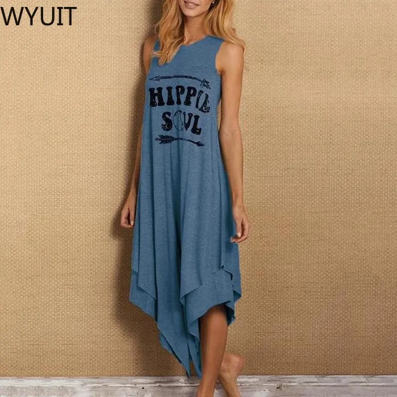 Women Sleeveless Maxi Dress Fashion Letter Printed O-Neck Tank Dresses Summer Casual Irregular Hem Long Dresses Vestidos S-5XL
Women Sleeveless Maxi Dress Fashion Letter Printed O-Neck Tank Dresses Summer Casual Irregular Hem Long Dresses Vestidos S-5XL