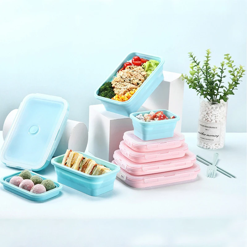 4Sizes Silicone Collapsible Lunch Box Food Storage Bento Box Microwavable Portable Picnic Camping Rectangle Outdoor Box
4Sizes Silicone Collapsible Lunch Box Food Storage Bento Box Microwavable Portable Picnic Camping Rectangle Outdoor Box