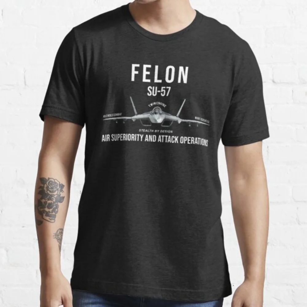 SU-57 Felon Multi-role Stealth Jet Fighter Men T-Shirt Short Sleeve Casual Cotton O-Neck Summer Shirt
SU-57 Felon Multi-role Stealth Jet Fighter Men T-Shirt Short Sleeve Casual Cotton O-Neck Summer Shirt