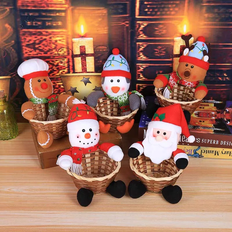 Christmas Decoration Candy Basket Cute Cartoon Santa Claus Snowman Sundries Storage Simple Creative Bamboo Basket
Christmas Decoration Candy Basket Cute Cartoon Santa Claus Snowman Sundries Storage Simple Creative Bamboo Basket