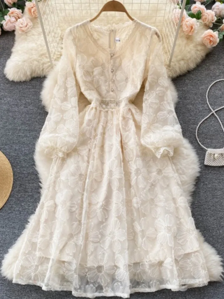 Women Lace Elegant Slim Midi Dress New Fashion Chic Vintage Party Birthday A-Line Vestidos Female Solid Clothes Mujers
Women Lace Elegant Slim Midi Dress New Fashion Chic Vintage Party Birthday A-Line Vestidos Female Solid Clothes Mujers