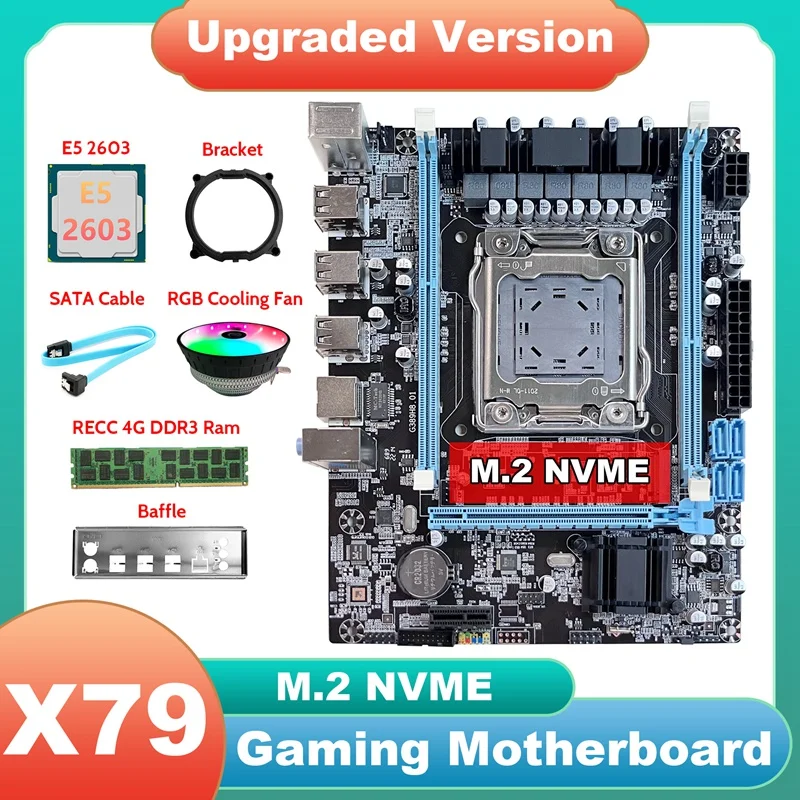 X79 Motherboard V389+E5 2603 CPU+DDR3 RECC 4GB 1333Mhz RAM+Fan+SATA Cable+Baffle+Bracket NVME LGA2011 For CF LOL PUBG
X79 Motherboard V389+E5 2603 CPU+DDR3 RECC 4GB 1333Mhz RAM+Fan+SATA Cable+Baffle+Bracket NVME LGA2011 For CF LOL PUBG