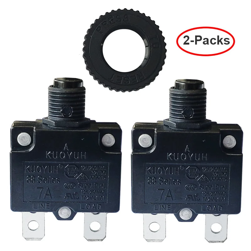 2pcs 88Series KUOYUH Circuit Breakers 3A 4A 5A 6A 7A 8A 9A 10A 11A 12A15A 16A 18A 19A 20A overload overcurrent protector
2pcs 88Series KUOYUH Circuit Breakers 3A 4A 5A 6A 7A 8A 9A 10A 11A 12A15A 16A 18A 19A 20A overload overcurrent protector