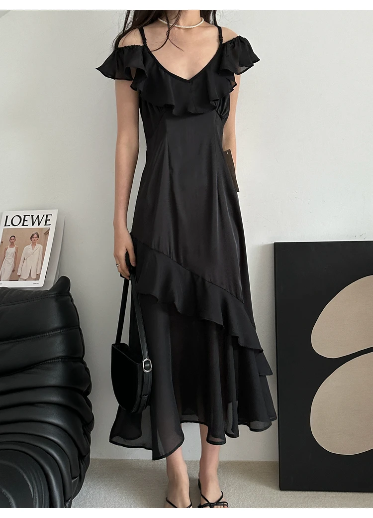 Dress for Women Black Long Sexy Slim Fit Sleeveless Suspenders Pleated Solid Colr Party Prom Club A-line Office Lady Ruched
Dress for Women Black Long Sexy Slim Fit Sleeveless Suspenders Pleated Solid Colr Party Prom Club A-line Office Lady Ruched
