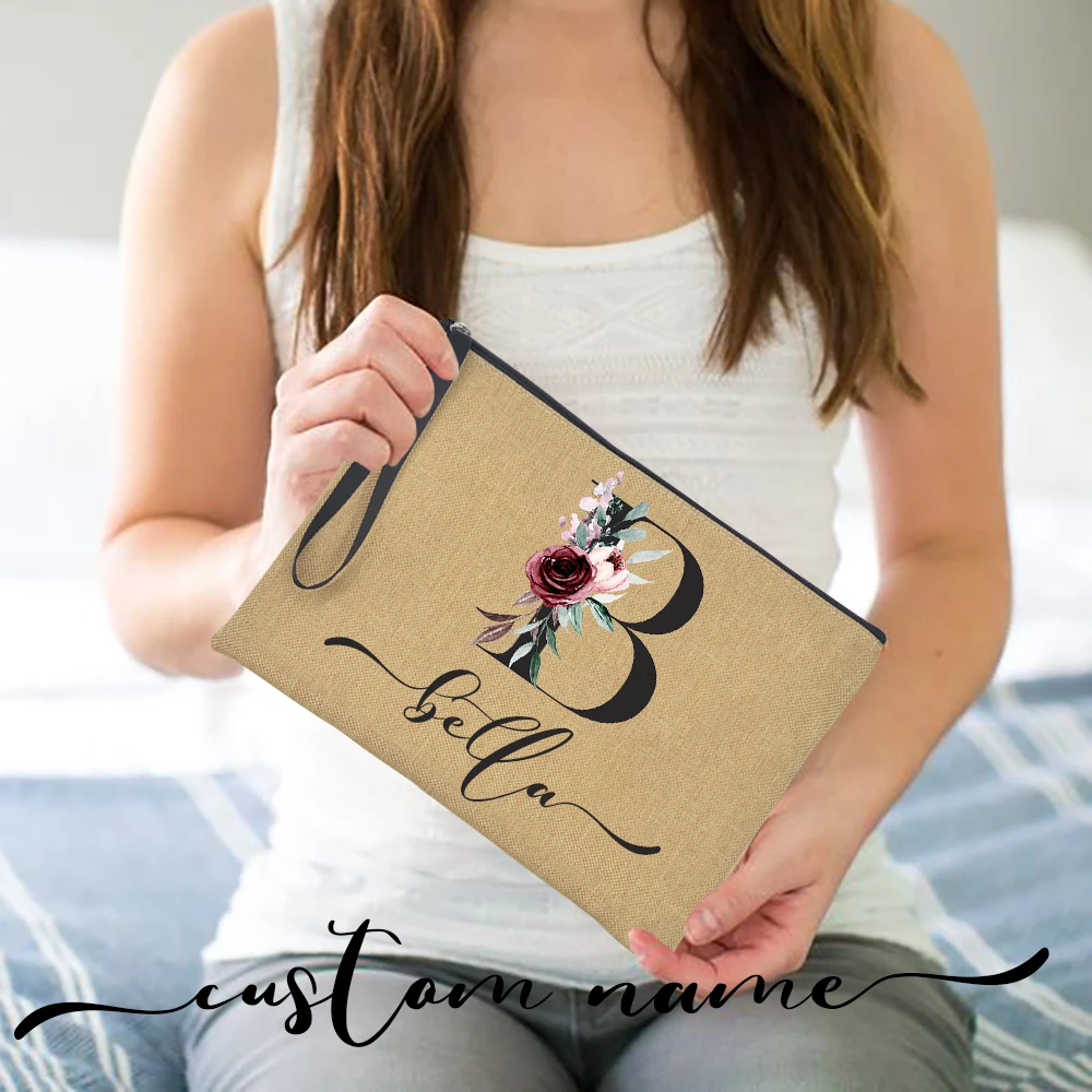 Personalized Clutch Handbag for Women 26 Letter Flowers Zipper Cosmetic Cases Bag Travel Organizers Gifts Custom Made Name
Personalized Clutch Handbag for Women 26 Letter Flowers Zipper Cosmetic Cases Bag Travel Organizers Gifts Custom Made Name