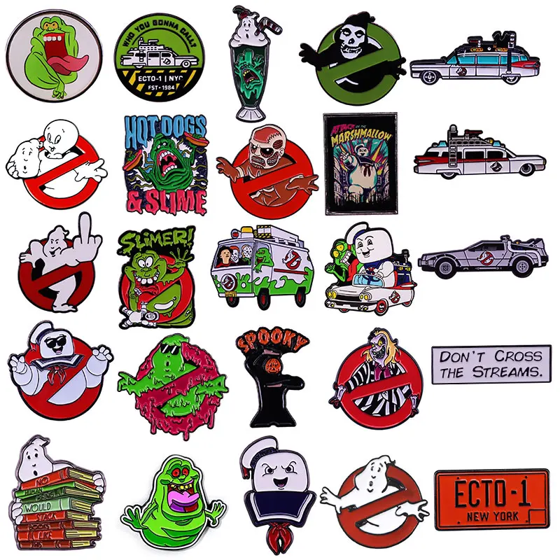 

Ghostbusterss Enamel Pins Halloween Horror Movie Badges Women's Brooches for Clothes Lapel Pins for Backpack Decorative Jewelry