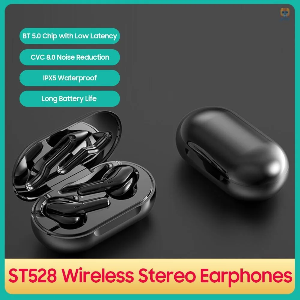 ST528 True Wireless Stereo Earphones BT 5.0 Gaming Headphones Waterproof In-Ear Headsets With MIC With Touch Control/Noise
ST528 True Wireless Stereo Earphones BT 5.0 Gaming Headphones Waterproof In-Ear Headsets With MIC With Touch Control/Noise
