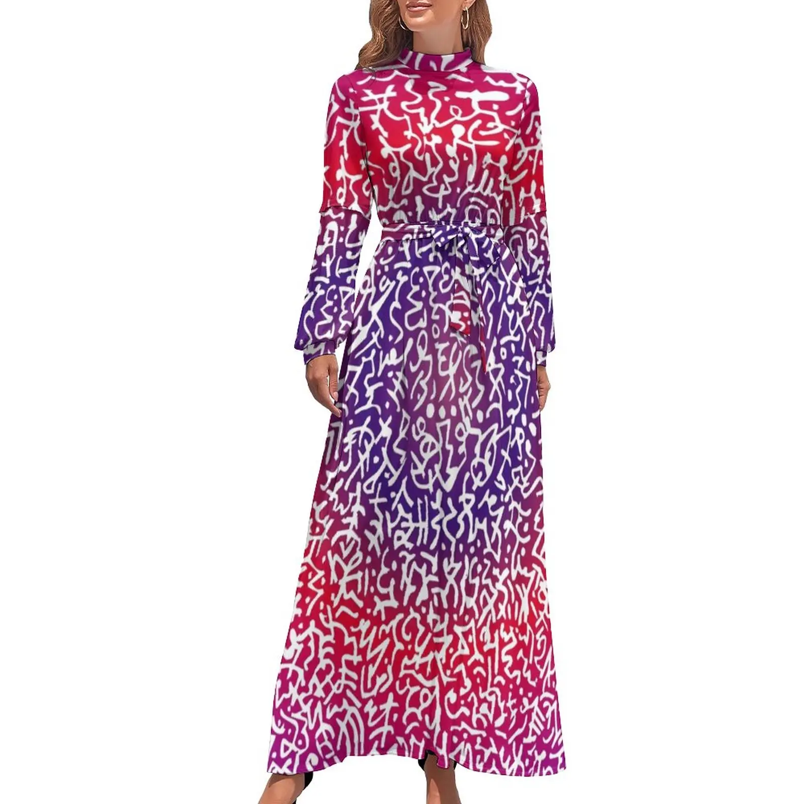 Abstract Letters Print Dress High Neck Red Yellow Pattern Beach Dresses Long Sleeve Street Style Long Maxi Dress Elegant Clothes
Abstract Letters Print Dress High Neck Red Yellow Pattern Beach Dresses Long Sleeve Street Style Long Maxi Dress Elegant Clothes