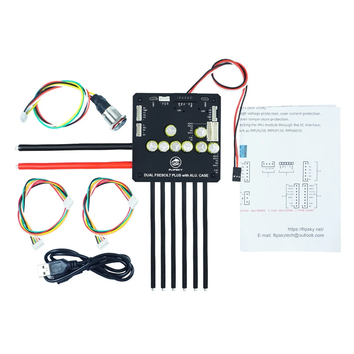 Flipsky V6.7Pro 200A Dual Drive High Current PCB Based on VESC for Electric Skateboard / Scooter Speed Controller with Shell 
Flipsky V6.7Pro 200A Dual Drive High Current PCB Based on VESC for Electric Skateboard / Scooter Speed Controller with Shell