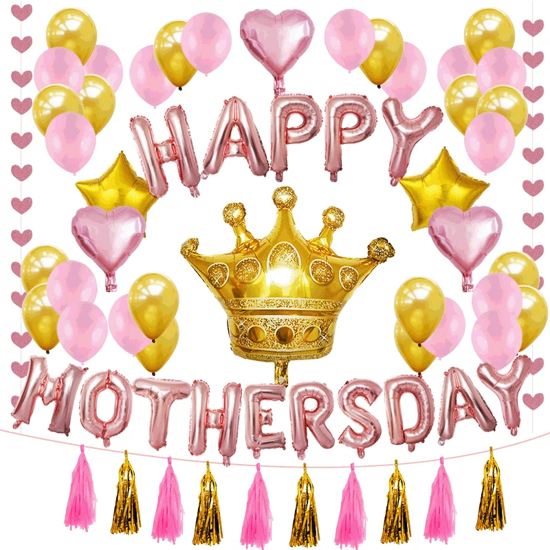 Mother's Day balloon 16 inch rose gold aluminum film letter balloon crown happy mother's day decorative party supplies
Mother's Day balloon 16 inch rose gold aluminum film letter balloon crown happy mother's day decorative party supplies